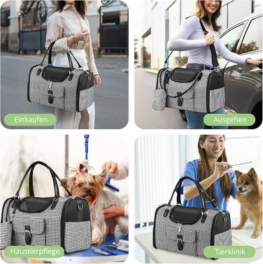 Транспортна сумка для собак та котів, переноска для тварин, дихаюча, з плечовим ременем та кишенями, до 5 кг (40x26x20 см)
