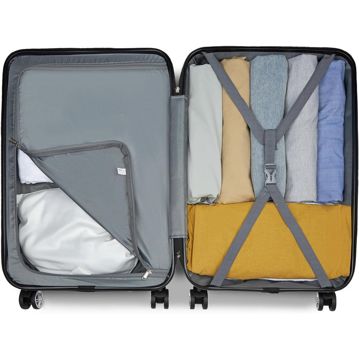 Чемодан-тележка KONO з ABS+PC - легкий валіз з 4 колесами, TSA-замком, для подорожей, бізнесу та сімейного відпочинку (M (52cm), Зелений/Камуфляж)