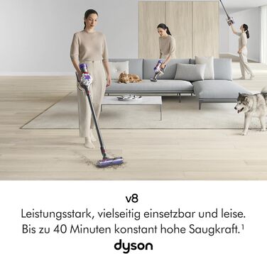 Бездротовий пилосос Dyson V8 Origin: потужність 130 AW, до 40 хв роботи, технологія Motorbar, видаляє шерсть тварин