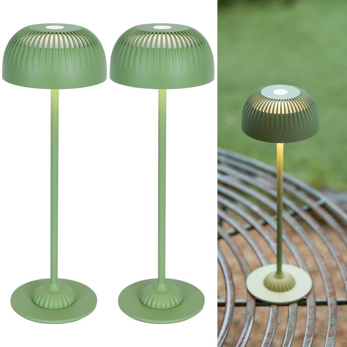 Світлодіодна настільна лампа бездротова LED для вулиці та дому, димована, з акумулятором 5200mAh, IP54, чорна (2 шт)