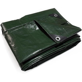 HanjetHJ Waterproof Green Tarp - Durable, Thick PE Material (140g/m²) - Ideal for Tent Roof, Roof Cover, Protective Cover for Camping, Swimming Pool, Boat (4 x 5 m) (3x5m)
