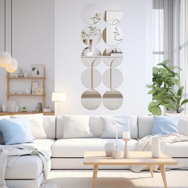 8 круглих дзеркал для декору столу: акрилові, для свічок, 20см та 25см