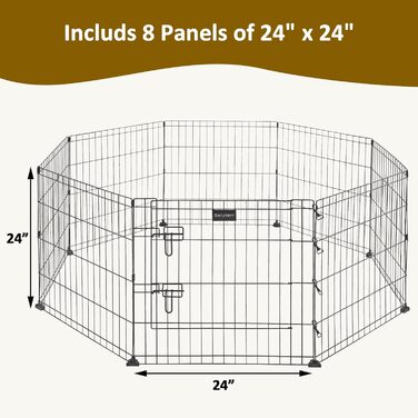 Клітка для собак та котів, переносний вольєр, складаний, розмір M (24W x 24H), з сіткою від сонця