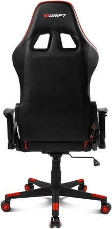 Ігрове крісло DRIFT DR175RED, екошкіра, 2D підлокітники, клас 4, чорний/червоний