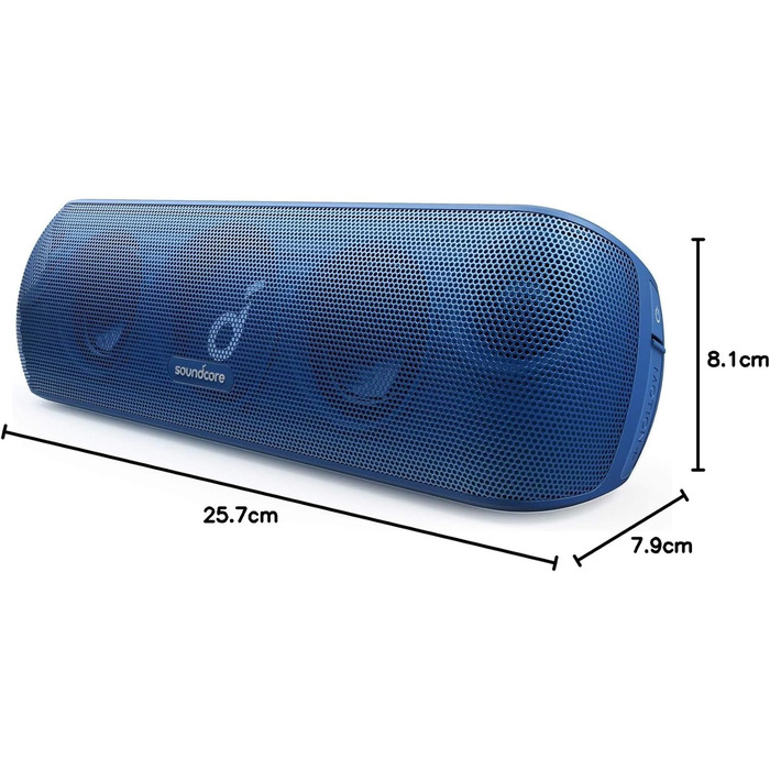 Soundcore Motion+ Bluetooth Портативна Колонка HiFi 30W, Глибокий Бас, IPX7, 12h, USB-C, App, EQ (блакитна)