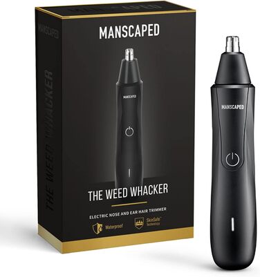 MANSCAPED® The Weed Whacker® Ear and Nose Hair Trimmer – 9,000 RPM Motor, Precision Device with Built-in Battery, Wet/Dry, Easy to Clean, Hypoallergenic Stainless Steel Replaceable Blade
