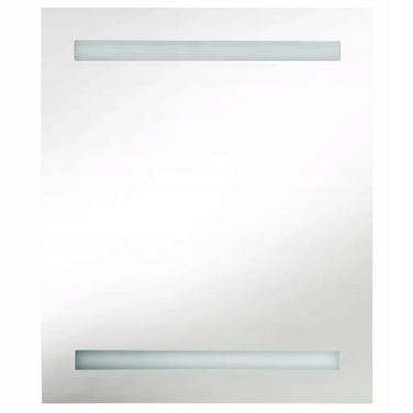 Шафа у ванну кімнату з дзеркалом та LED-підсвіткою, сіра, 50x14x60 см