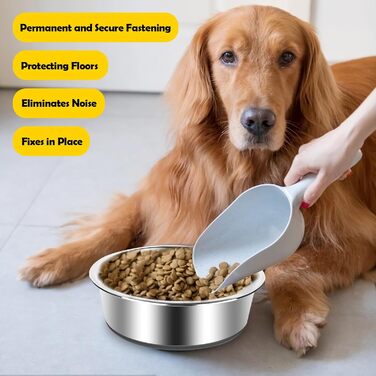 Набір з 4 мисок для собак з нержавіючої сталі, неслизькі миски для корму та води, підходять для собак маленьких, середніх та великих порід