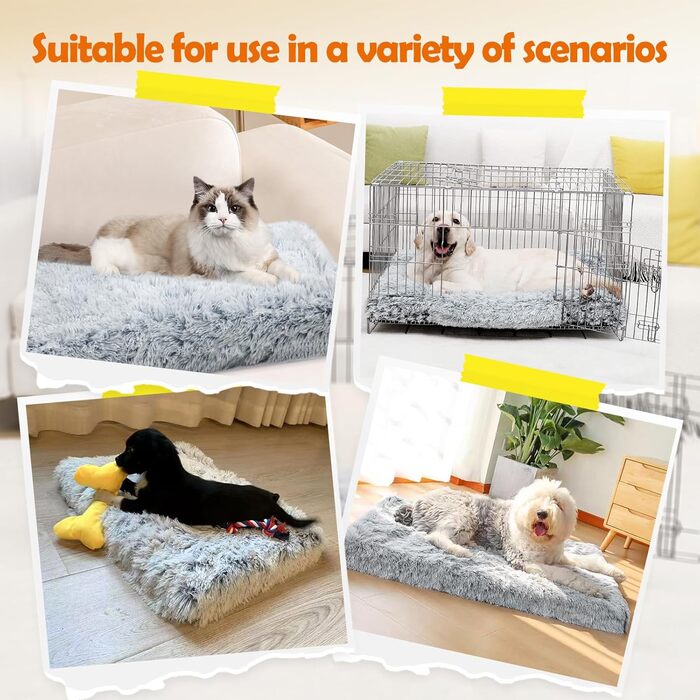 Крісло-ліжко для собак MDDK, 75x50x8 см, сіре. М'яке, з довгим плюшем, для комфортного сну вашого улюбленця