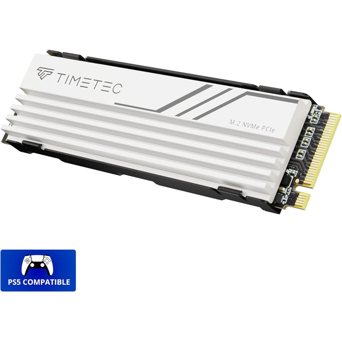 SSD Timetec PCIe 4.0 1TB для ігор з NVMe Phison E27T, M.2 2280, 2000 TBW, 7400/6100 MB/s (з радіатором)