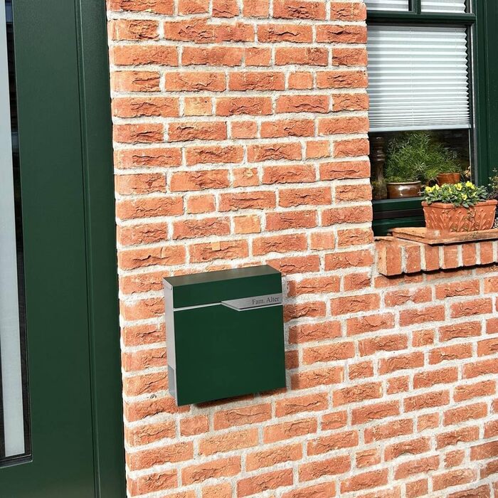 Поштова скринька Metzler антрацит з газетницею та табличкою для імені, RAL 7016, вулична, настінна, металева, стійка до корозії та погодних умов, сучасний дизайн 37x37x10.5 см