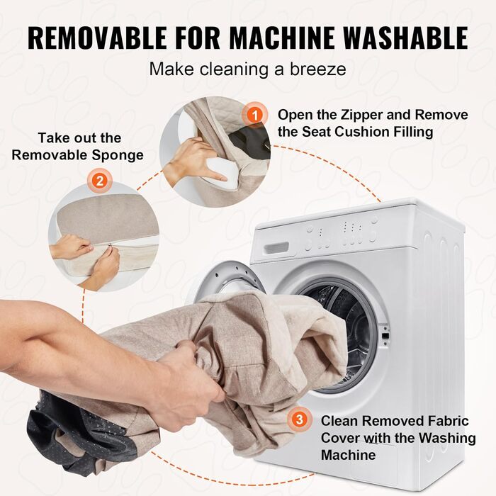 Автокрісло для собак VEVOR, 560x508x410 мм, з кишенею, страхувальним ременем та м'якою підкладкою, для собак малого та середнього розміру до 25 кг, світло-коричневе