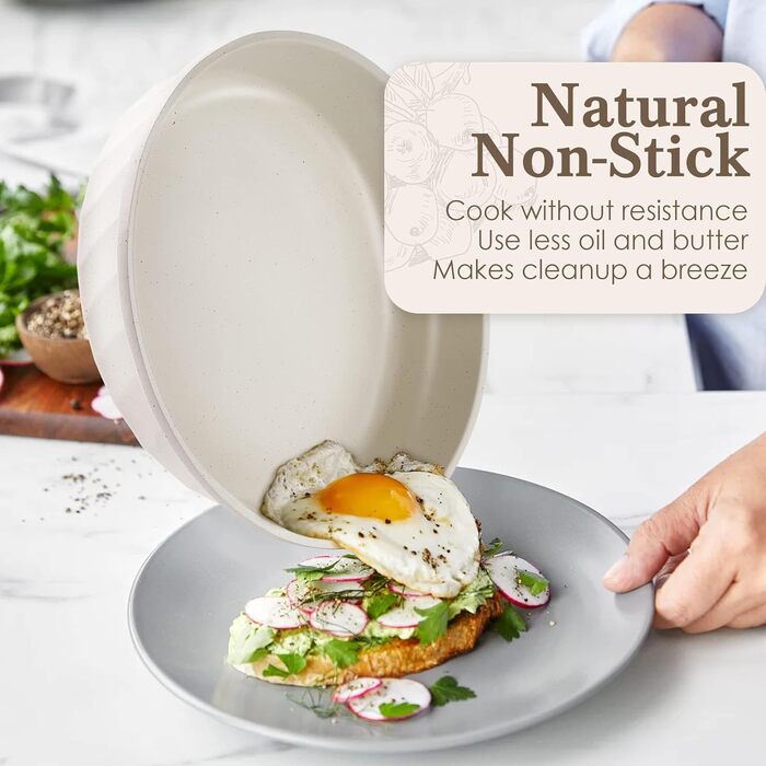 Набір сковорідок з антипригарним покриттям RIOVARM з кришками для індукційних плит. Набір посуду з гранітним покриттям, без PFOA, сковорода для омлетів 20/24/28 см