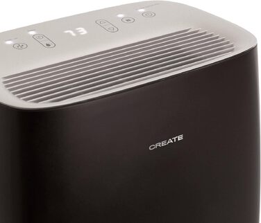 Осушувач повітря CREATE Luftentfeuchter XL SPIRAL для приміщень до 90 м², 10 л, 380 Вт, з LED-дисплеєм та системою безпеки (Чорний)