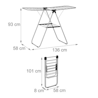 Relaxdays Folding Clothes Rack with Wings