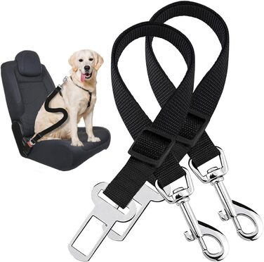 Ремінь безпеки для собак, регульований, міцний, захист, для подорожей з тваринами, 70 см, 2 шт.