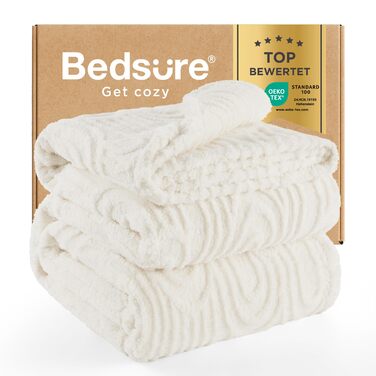 BEDSURE Плед фланелевий, вовняний, плед на диван, плед у шаховому стилі, теплий м'який плед для декору кімнати, плед для дому та відпочинку, світло-коричневий (220 x 240 см)