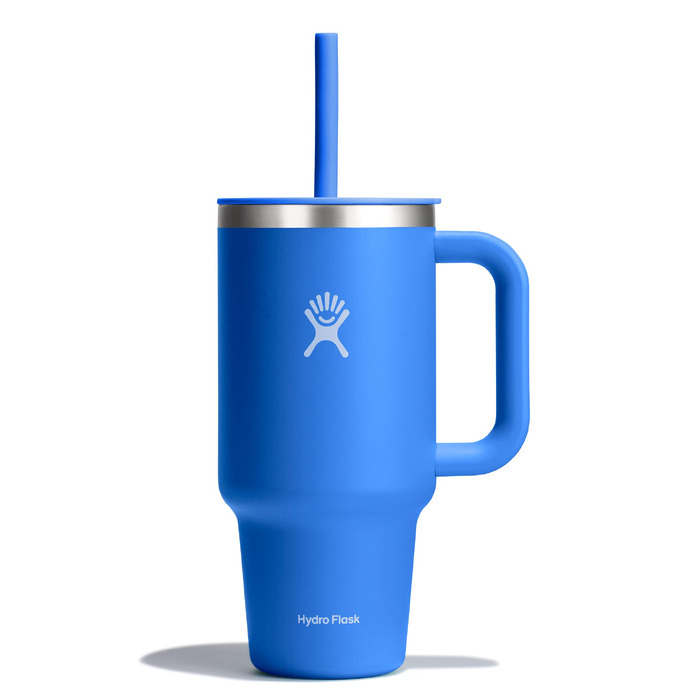 Термостакан Hydro Flask Travel Tumbler 1180 мл (40 Oz) з герметичною кришкою та трубою, нержавіюча сталь, вакуумна ізоляція, колір Cascade (бірюзовий)