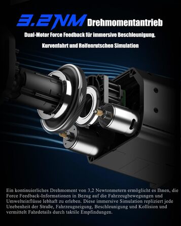 PXN V99 ігровий кермо з педалями та перемикачем передач – 3.2 Nm Force Feedback, 270°/900°, 11.8 дюймів, 4 лопаті перемикання передач, додаток Tools – кермо для PC, Xbox та PS4
