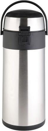 axentia Airpot in Silver, Stainless Steel Pump Dispenser, Capacity: approx. 5 L, 19 x 19 x 45 cm