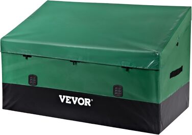 VEVOR Зовнішня коробка для зберігання 147x86x108 см, водонепроникна PE, садова скриня для подушок, для басейнів, дворів, гаражів, зелено-чорна