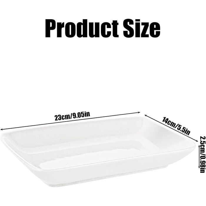 Набір Teller Rechteckig: 8 прямокутних сервіровочних тарілок з порцеляни, 23x14x2.8 см, білий колір, для буфетів, тортів, десертів, м'яса, антипасті, суші, салату, страви