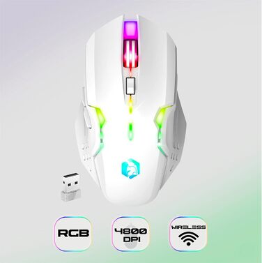 Ігровий набір клавіатури та миші EMPIRE GAMING Armor RF800 Wireless (QWERTZ, DE-layout) – бездротовий комплект з підсвічуванням RGB, 2.4GHz, 4800 DPI, з килимком для миші, сумісний з PC, PS4, PS5, Xbox One/Serie, Mac, білий
