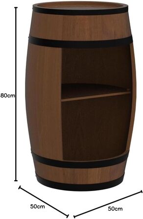 CREATIVE COOPER Fass bar LED RGB with Wine Holder - Wine Rack - Barrel House Bar 80x50cm - Rustic Decorative Bar Cabinet Wine Stand – Wine Cabinet (Oak)