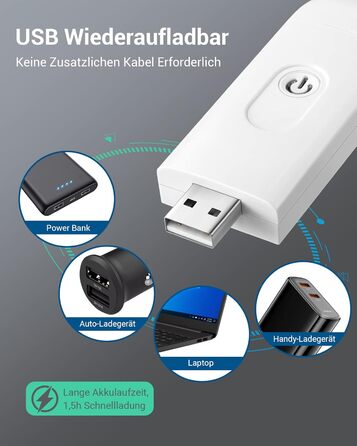 LED лампа для читання DEWENWILS на кліпсі, USB перезарядна, 2 рівні яскравості, тепле біле світло, подарунок для дітей та книголюбів