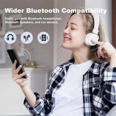 MP3 плеєр 96GB Android 13.0 з Bluetooth, Wi-Fi, Spotify, FM-радіо, чорний