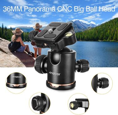 Штатив Andoer 2-в-1 з алюмінію, 200 см, для камери, з кульковою головкою 360°, вантажопідйомність 8 кг, з сумкою для подорожей