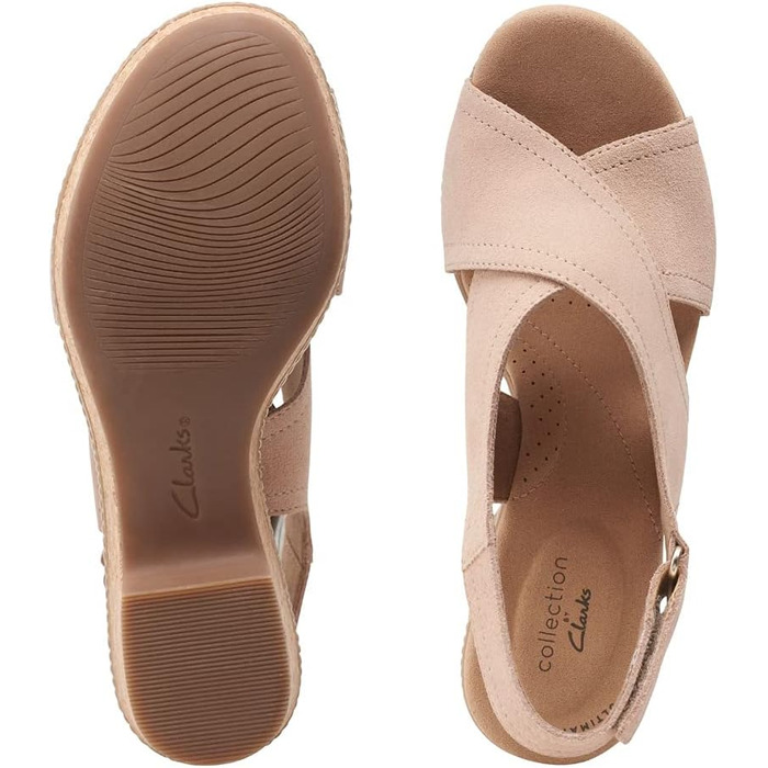 Босоніжки Clarks Giselle Cove на підборах, шкіра, бежеві - 39 EU