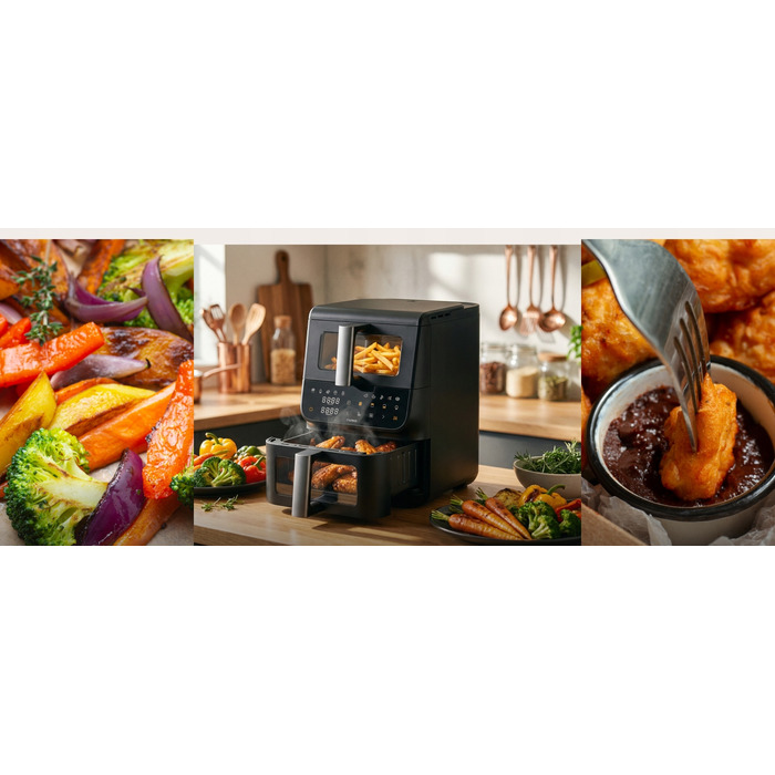 Аерофритюрниця 4Swiss ABB-225 з двома чашами, 2500 Вт, 10 л