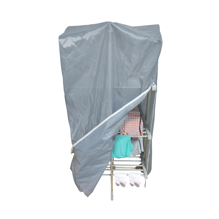 Сушарка для білизни Daewoo HEA1874 розкладна, портативна, електрична, біла, з алюмінієвими крилами (3-ярусна)