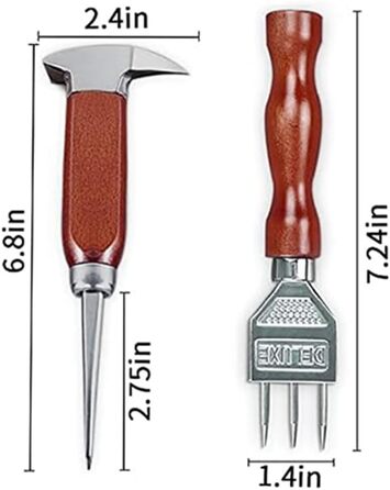 Ice Pick Set with Wooden Handle - Perfect for Bars and Bartenders - Ice Crusher and Tongs Kit - Best Carving Tool for Cocktails and Drinks