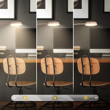 LED лампа BRILONER з сенсорним керуванням, регулюванням яскравості, поворотним кріпленням, для дому, офісу та читання, бежевого кольору, 32,5x13x40 см