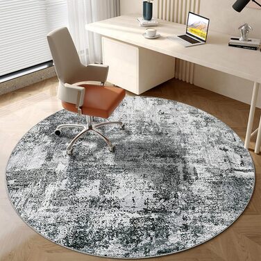 Килим для вітальні блакитного кольору, вінтажний, меланжевий, з ефектом вицвітання, короткий ворс, килими, миючий, неслизький, для спальні (160 см, сірий)