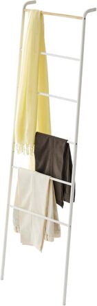Yamazaki 2813 TOWER Leaning Clothes Rack, Steel/Wood, Minimalist, 45 x 24 x 160 cm (White, Single)