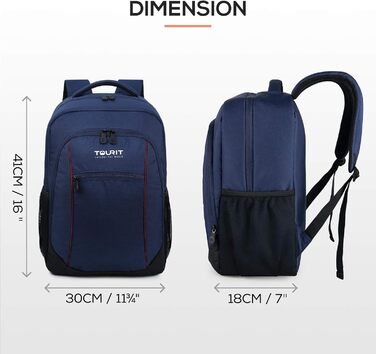 Рюкзак-холодильник TOURIT 22L, водонепроникний, ізольований, для пікніків, барбекю, кемпінгу, подорожей, покупок (Блакитний)