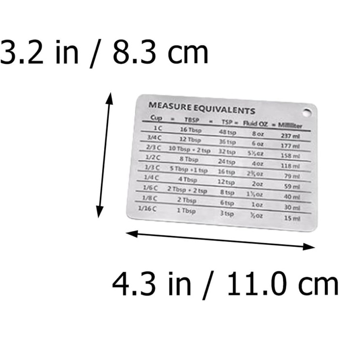 Ciieeo 15St Messlöffel Umrechnungstabelle messbecher set measuring cups set Baking set with measuring cups Kitchen helper Utensils Portable rice spoon Portable kitchen appliances Stainless Steel Silver