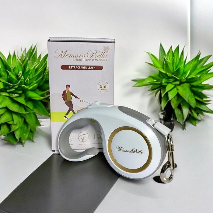 Відтягуваний поводок для собак - сучасний 5-метровий рулетка для собак малих та середніх порід (до 50 кг) - новий дизайн 2024 року