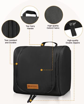 Чоловіча та жіноча косметичка для подорожей, водонепроникна сумка-органайзер для косметики з гачком, чорна