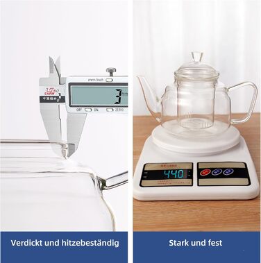 Скляний чайник CNGLASS з ситом із нержавіючої сталі, 900 мл, термостійкий для листового та розквітного чаю, прозорий