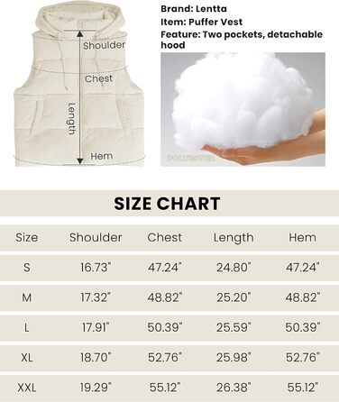 Жіноча безрукавна стьобана жилетка Lentta з капюшоном, тепла зимова жилетка, пухова жилетка, колір бежевий