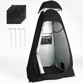 Намет для туалету та душу, переносний шатрів для відпочинку, переодягання та приватності на природі. Модель для кемпінгу та пляжу з сумкою, захист від сонця UV 50+ (Чорний)