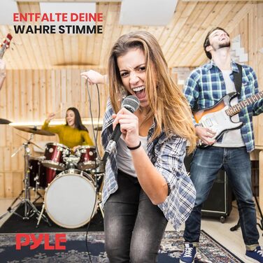 Набір мікрофонів Pyle 3 шт. - професійний, динамічний, кардіоїдний, з кейсом та кабелем XLR, чорний/срібний