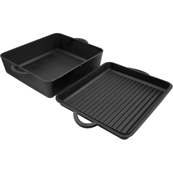 Чавунний казан BBQ-Toro Dutch Oven з кришкою, 10,5 л, попередньо підготовлений, для запікання та тушкування