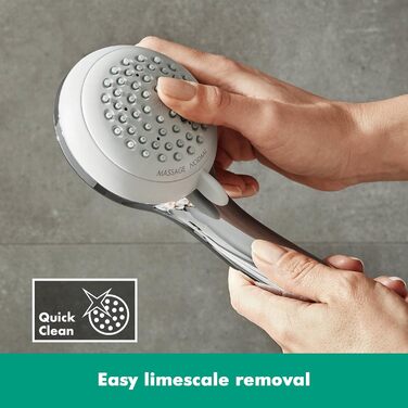 hansgrohe Crometta 85 - Showerhead, Hand Shower with Showerhead, Showerhead with Anti-limescale Function, Chrome, 28563000 (1 Spray Pattern with Water-Saving Function)