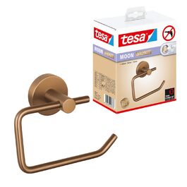 Тримач для туалетного паперу tesa Moon Bronze, матова бронза, самоклеючий, PVD-покриття, без свердлення, 140x99x53 мм
