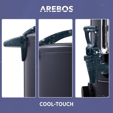 Arebos Glühwein Cooker 1650 W | Hot Beverage Dispenser | 20 L | with Drip Tray, Tap, Thermostat, and Overheating Protection | Temperature Setting from 30-110 °C (Black)